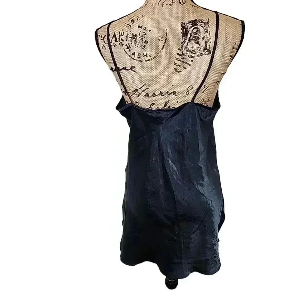 Vintage Inner Most Black Satin Chemise Slip dess. Size Medium - Picture 2 of 6